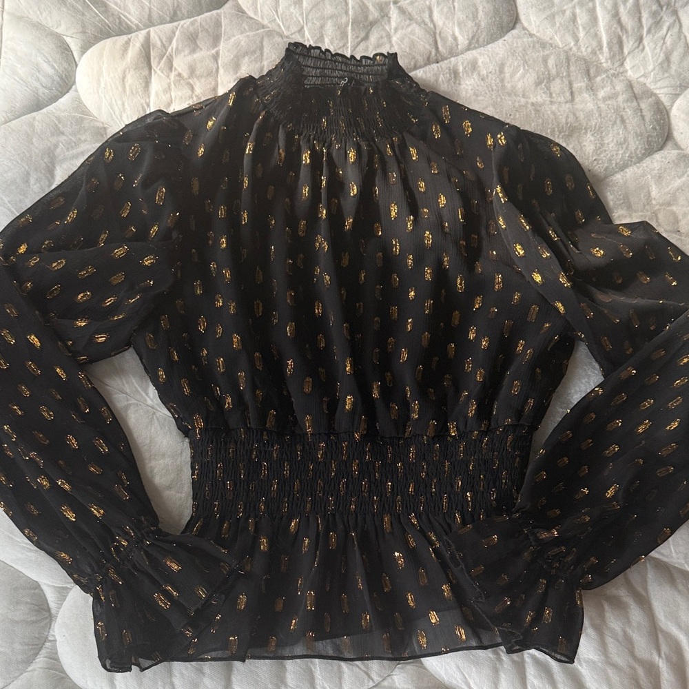 Elegant Black and Gold Women's Blouse